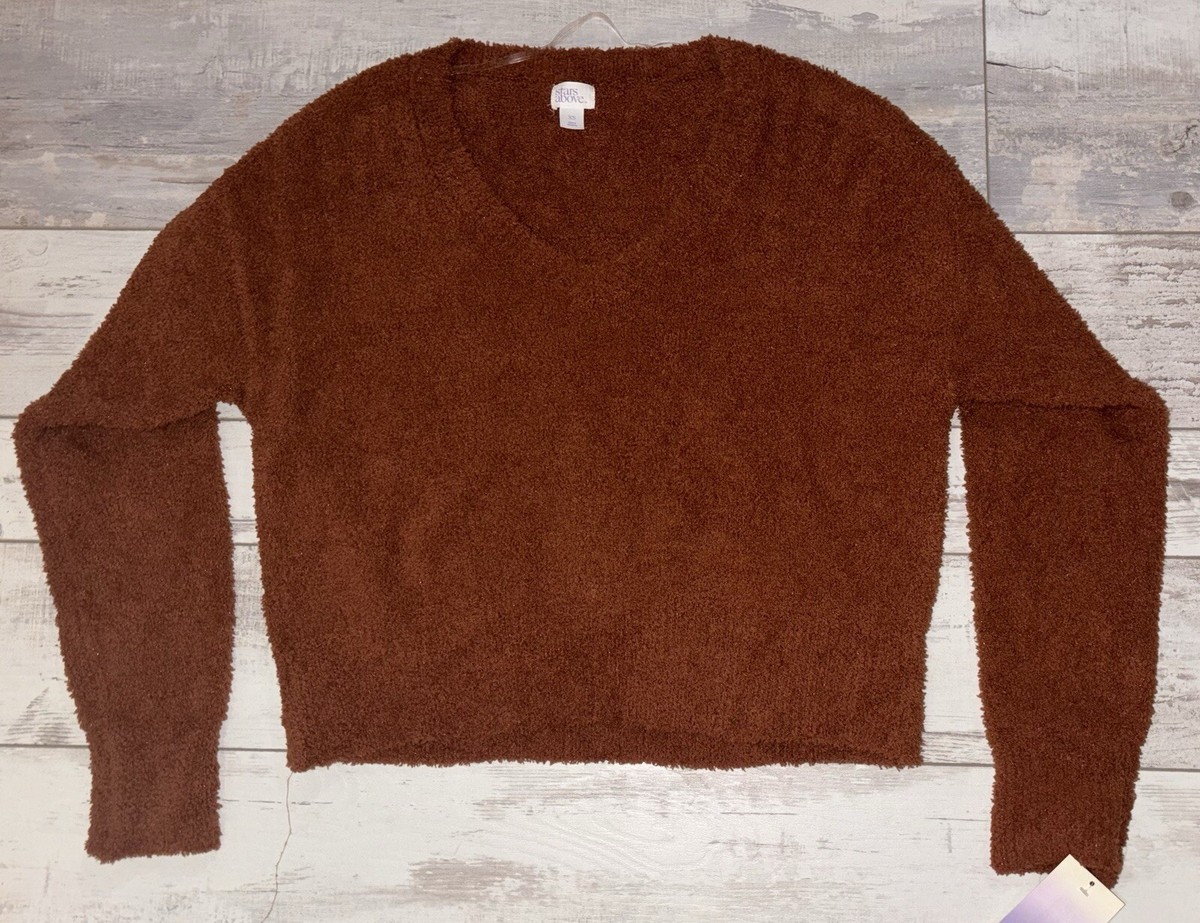 Stars Above PJ Pajama Sweater size XS Brown/Long Sleeve NEW