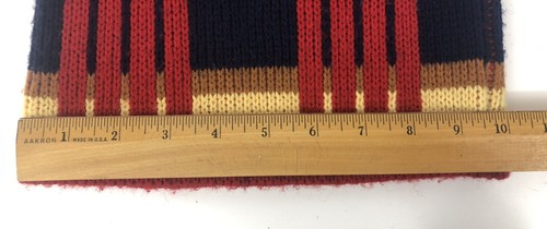 Vintage 1960's Mod Snow hat Toboggan ski knit winter beanie blue red yellow tan - Picture 8 of 9