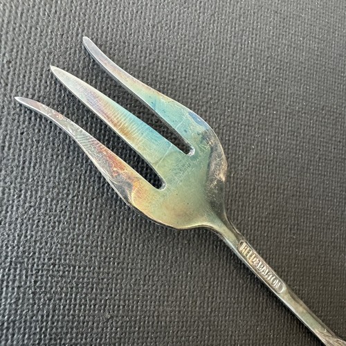 Vintage Reed and Barton Harlequin Silver Plate Olive Fork Bachelor Button Serve - Picture 10 of 12