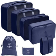 Set of 7 packing cubes Suitcase Luggage Organizer Bags Blue