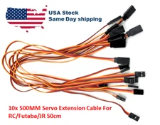 10pc 500MM Servo Extension Male to Female Lead Wire Cable For RC/Futaba/JR 50cm