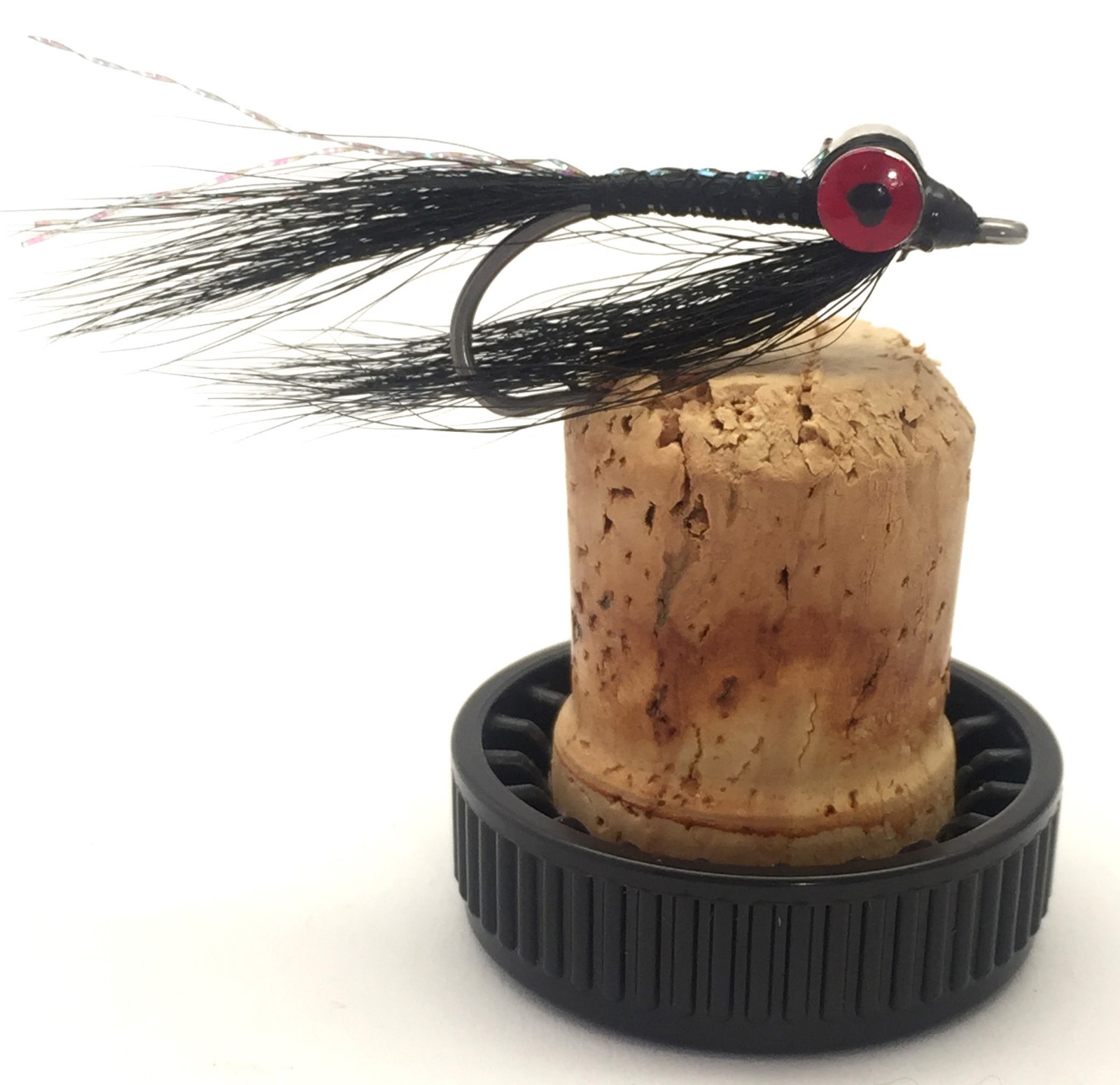 Fly Fishing Saltwater Clouser Minnow Black pack of 6 sizes 4-8# 150D