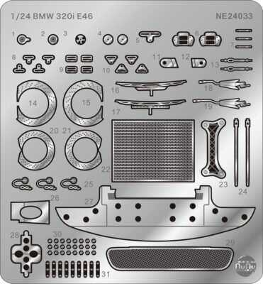 PLATZ / NuNu 1/24 DETAIL UP PARTS for BMW 320i E46 2004 ETCC WINNER Kit NE24033 