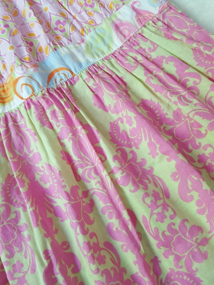 NWOT BABY LULU Princess Butterfly Bella Tier Sun Dress 5 Pink Green Orange Beach - Image 4 of 4