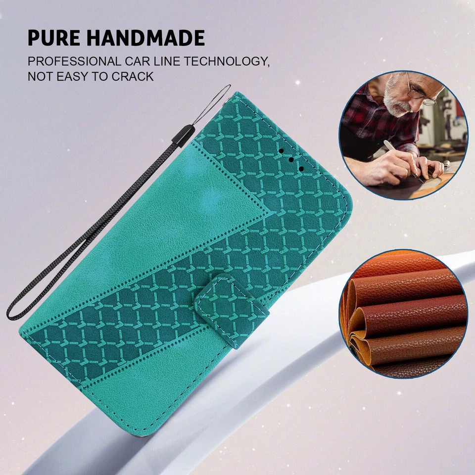 Emboss Leather Wallet Phone Case For Samsung A80 A90 Plus A50 A70 A40 A30 A3 - Image 2 of 4