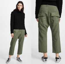 Nili Lotan 355 Luna Cotton Pants in Green; 2