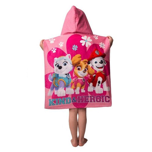 Paw Patrol Niños Toalla Poncho Capucha Piscina Baño Playa 100% Algodón Floral - Imagen 3 de 3