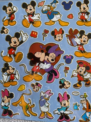 Cute 11 Sheets of Mickey & Minnie Mouse Stickers 8" X 10" Sheet - Picture 2 of 7
