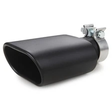 Square Exhaust Tip 2.5" Inlet Rectangle 3" x 5.5" Outlet 9.5" Long Clamp on
