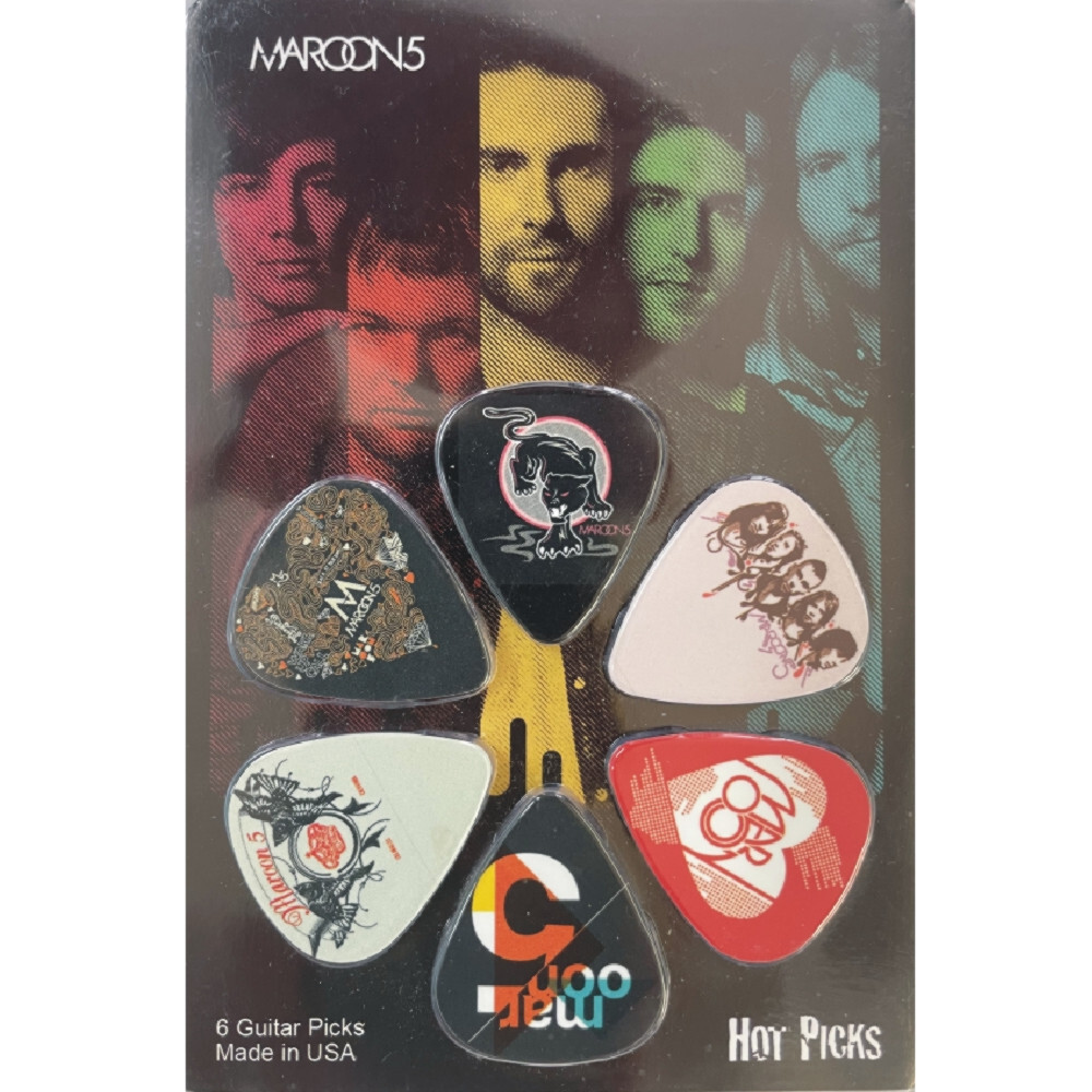 Hot Picks MAROON 5 Signature - pack of 6 Celluloid Guitar Picks / Plectrums