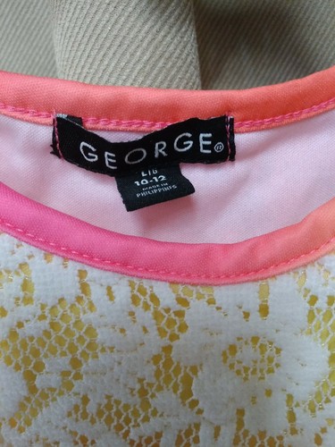 GEORGE Lined Semi Sheer Top Blouse Shirt Youth Girls Size 10-12 preowned - Picture 3 of 7