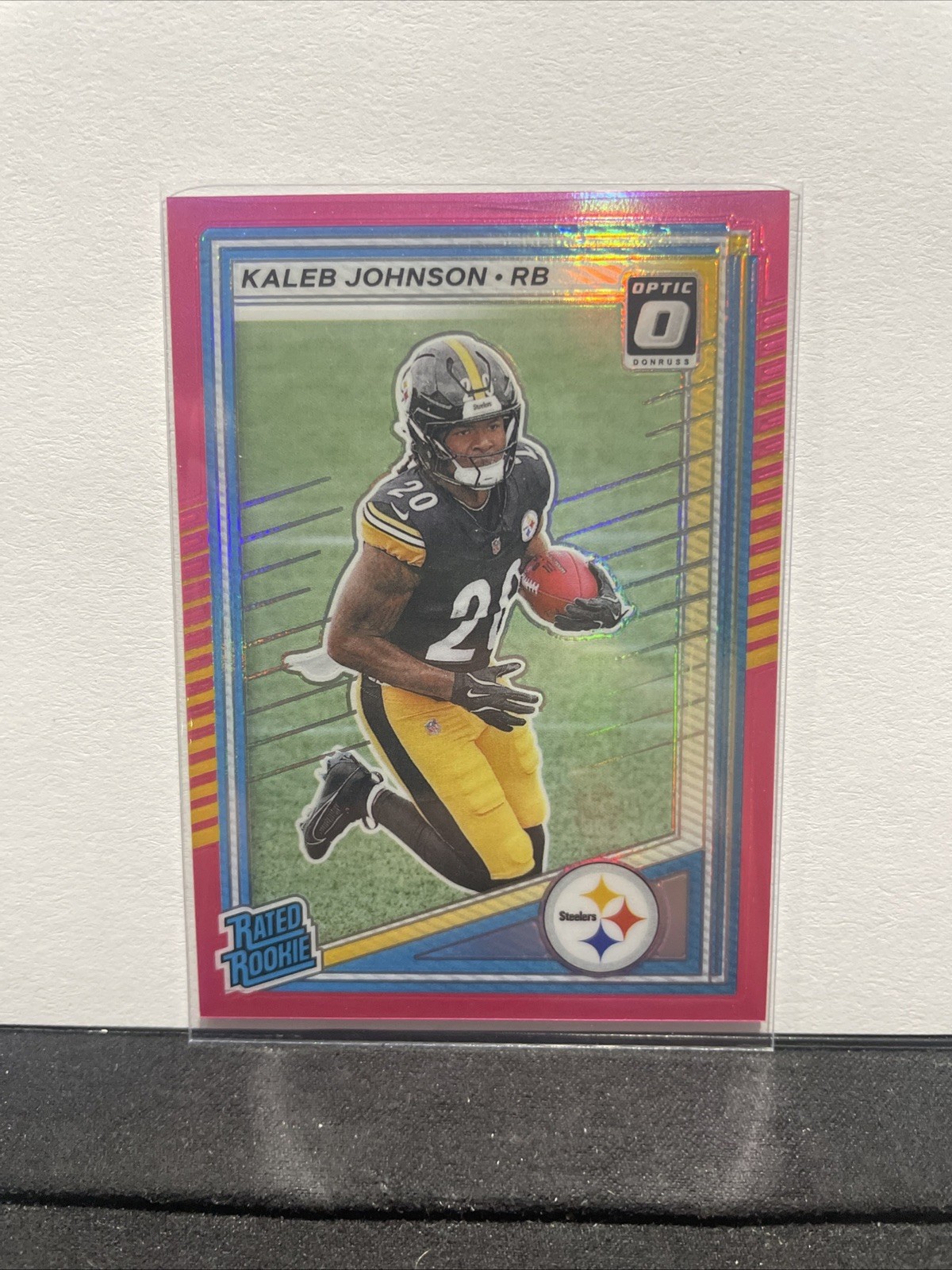 2025 Panini Donruss -  Rookie Kaleb Johnson #322 Optic Preview Pink Prizm (RC)