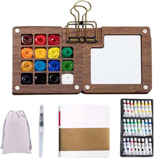 Mini Watercolor Travel Set, 2026 New Water Color Kit with 12/24 Color Paints, In