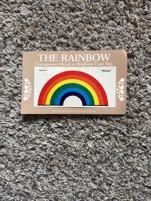 Vintage 1979 Transparent Decal Rainbow New Old Stock