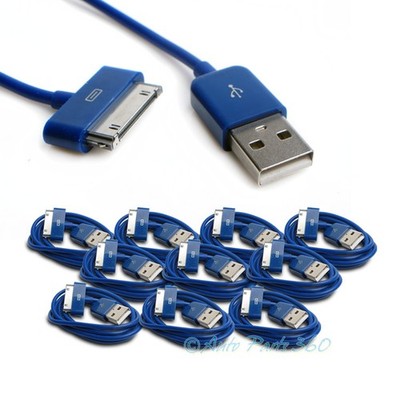 10 PCS USB SYNC DATA POWER CHARGER CABLE NEW IPAD IPHONE IPOD CLASSIC TOUCH BLUE