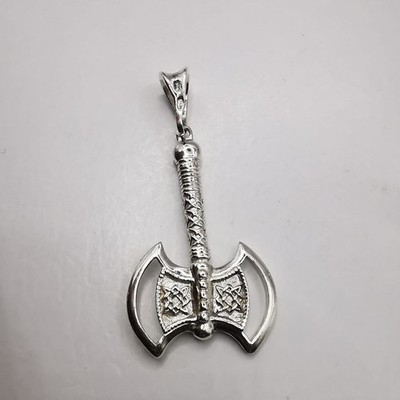 Vintage 925 Sterling Silver Perun s Axe Pendant   Handmade, 4.23g
