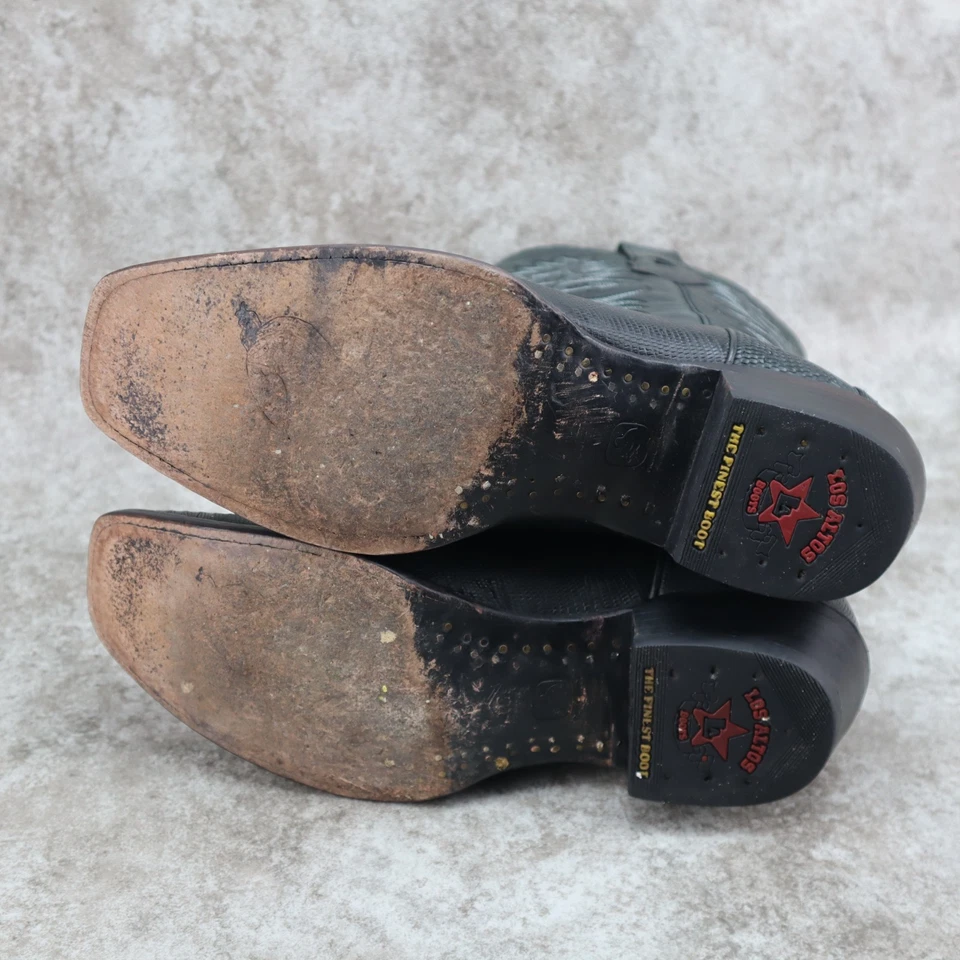 Los Altos ящерица ботинки из черной кожи Дубай носок квадратный мужской размер 10,5 D - Изображение 4 из 4