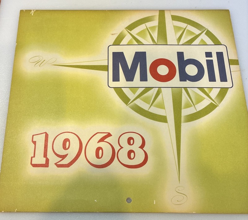 Vintage Mobil Oil 1968 Calendar Unmarked