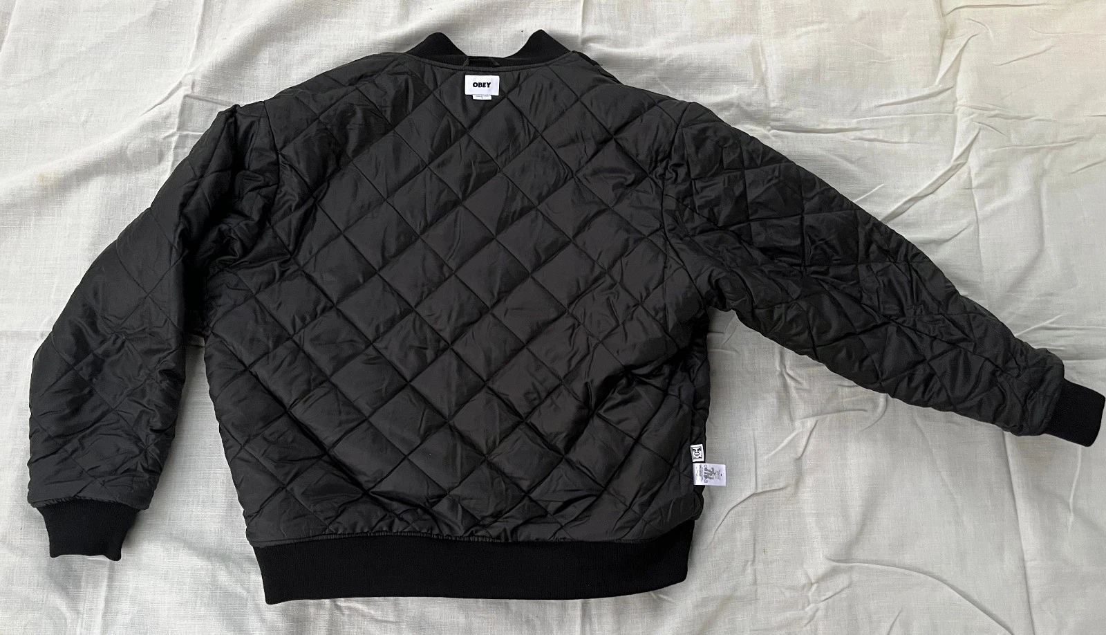 OBEY Shepard Fairey AUTHENTIC 2024 PREMIUM LEAGUE ICON VARSITY BOMBER JACKET NWT - product detail image 11