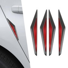 Car Door Anti-Collision Strips, Self Adhesive Car Door 4 PCS Black Red