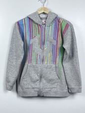 True Religion Boys Full Zip Fleece Hoodie with Paint Drip Logo Size L; School