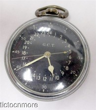 US WWII HAMILTON GCT 4992B 22J MILITARY NAVIGATOR POCKET WATCH .800 SILVER