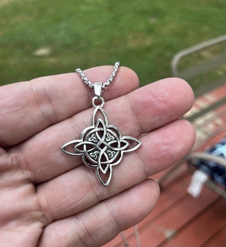 Celtic Cross Necklace. Irish Christian 1" Pendant - Picture 6 of 8