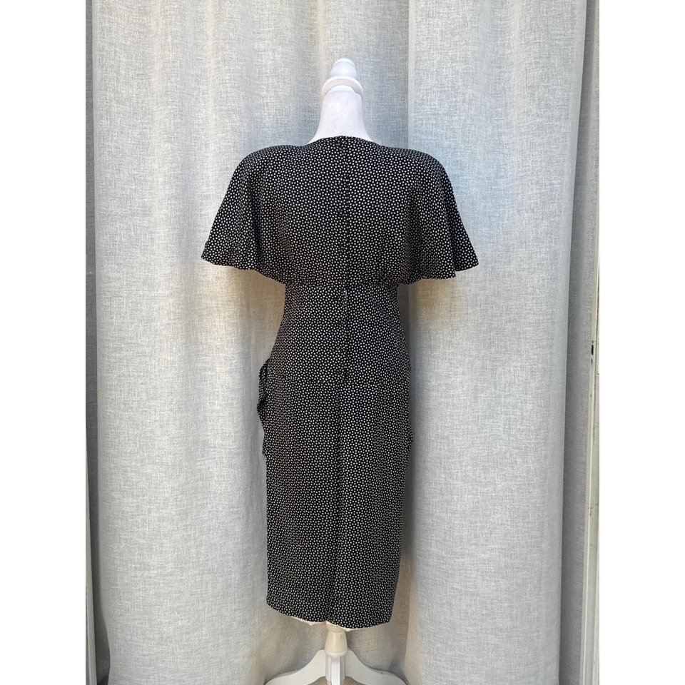 1990 Saint Romei black white polka dot silk short sleeve mini dress - Image 3 of 4