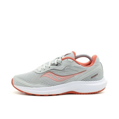 Saucony Damen Cohesion 14 Sneaker Grau/Orange Mesh Low-Top Laufschuh EU 42