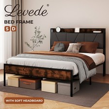 Levede Heavy Duty Bed Frame Metal Platform with Storage Headboard Single Double