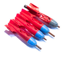 Vintage Cap Bomb Rocket by Royal Toy Mfg, Co. Red Spaceman 4 pc's