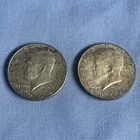 LOT (2) 1964 John F Kennedy Half Dollar 50¢ Silver US Coin 90% Silver JFK toned