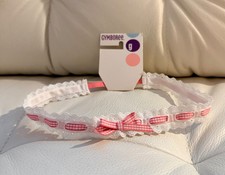 NWT VTG 2003 Gymboree Leapin' Lily Pads Girls White Lace Pink Bow Headband