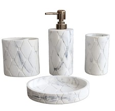 Bathroom Accessories Set,Marble Design Toothbrush Holder,Farmhouse Bathroom D...