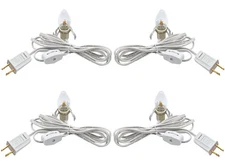 Set of 2 Accessory Cord with Two Led Light Bulb, E12 Candelabra Base, LED Lig...