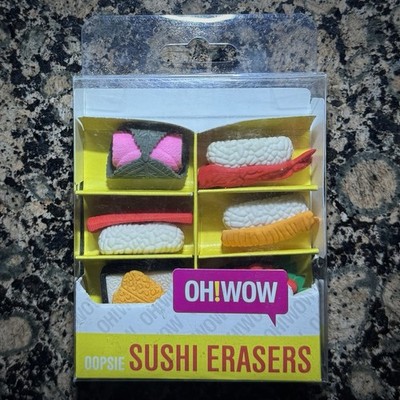 Oh!Wow Japan Oopsie Sushi Erasers Pack of 6 Pieces Office Desk Art School Gift
