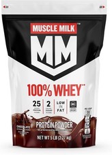 Muscle Milk 100% Whey Chocolate Protein Powder 5-Pounds 25g Protein 4/29/26 11.00 per gallon