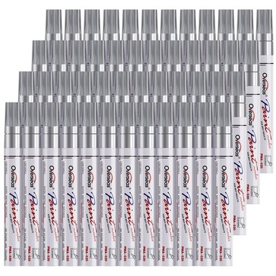 48 Silver Paint Pens, Oil Based Permanent Markers Set - Quick Drying, Waterpr...