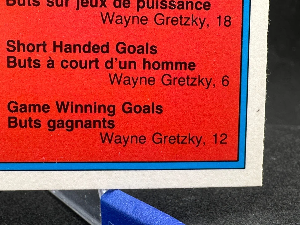 Tarjeta O-Pee-Chee 1982-83 OPC #99 Wayne Gretzky Scoring Leaders Edmonton Oilers Foto 4 de 4