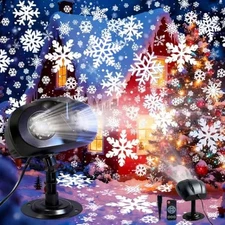 Christmas Projector Lights Outdoor, Snowflake Projector with Remote Black
