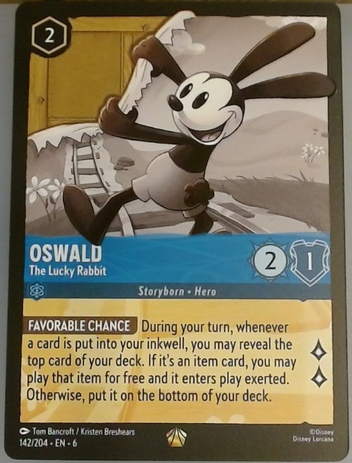 Disney Lorcana Azurite Sea EN-6 Oswald 142/204 Regular