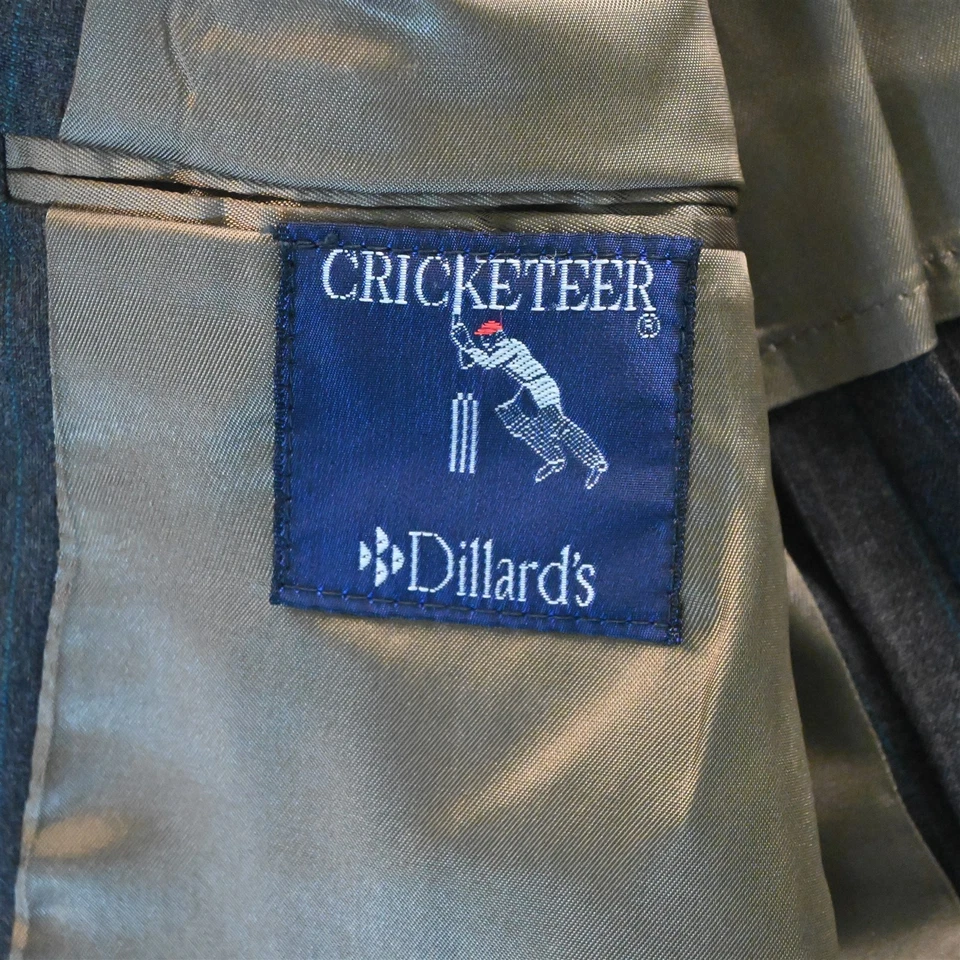 Cricketeer 42R 34x30 Brown Striped USA Made Slim Mens Jacket Pants Suit - Image 4 of 4