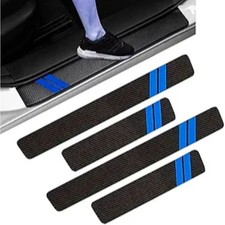 Protection Strip, Door Edge Guards Protector, Carbon Blue Carbon Fiber Black
