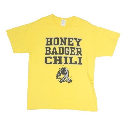 GILDAN Herren T-Shirt Gelb Honey Badger Chili Grafik L Kurzarm Rundhals
