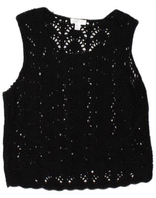 Topshop Damen durchsichtig Häkel Trägertop Tanktop UK 16 Large schwarz AE11
