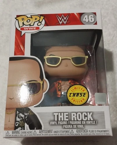 The Rock CHASE Funko Pop WWE 46 W/ Protector