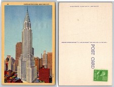 Chrysler Building NYC Linen Postcard - Alfred Mainzer Curteich Art Deco