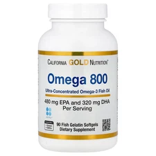 Omega 800 Ultra-Concentrated Omega-3 Fish Oil, KD-Pur Triglyceride Form, 90 Fish