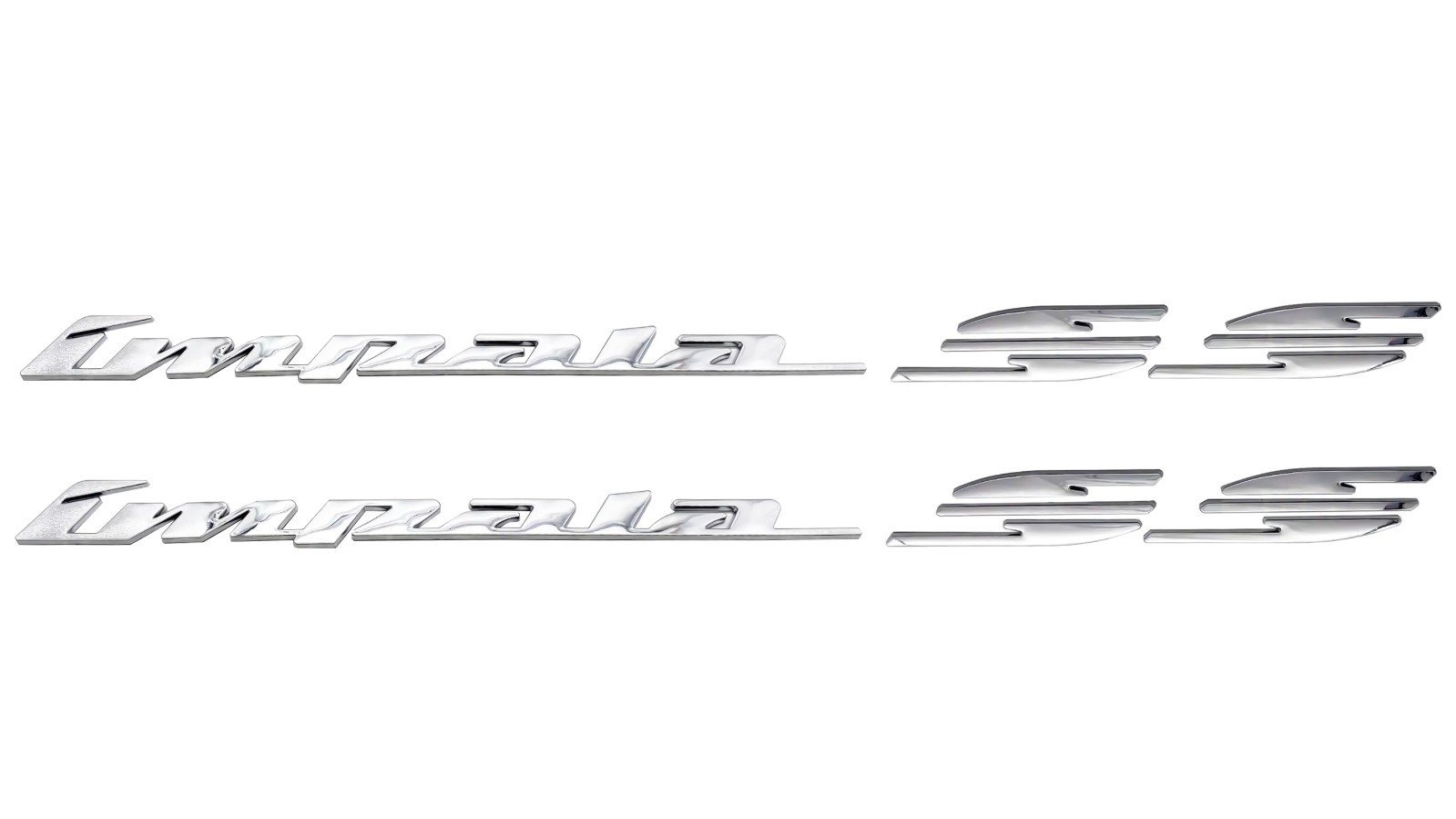 2Pc Chrome Quarter Panel Emblems Letter Nameplate for 94-96 Impala SS