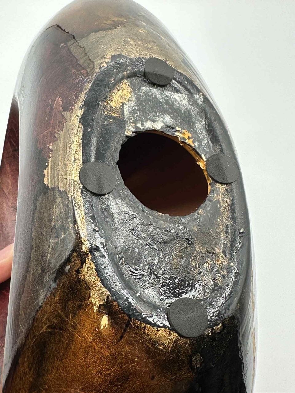 Modern Abstract Ceramic Sculpture Hand-Painted Art Object 12"x10.5"